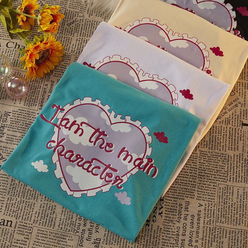 Womens All-Over Heart Short-Sleeve T-Shirt