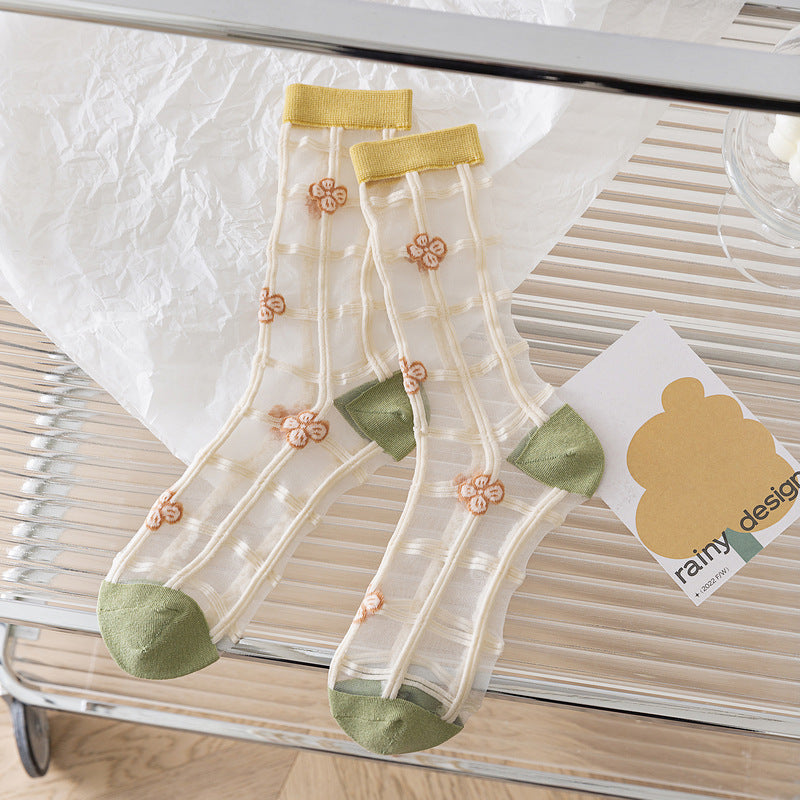 Medium Tube Socks With Transparent Tulip