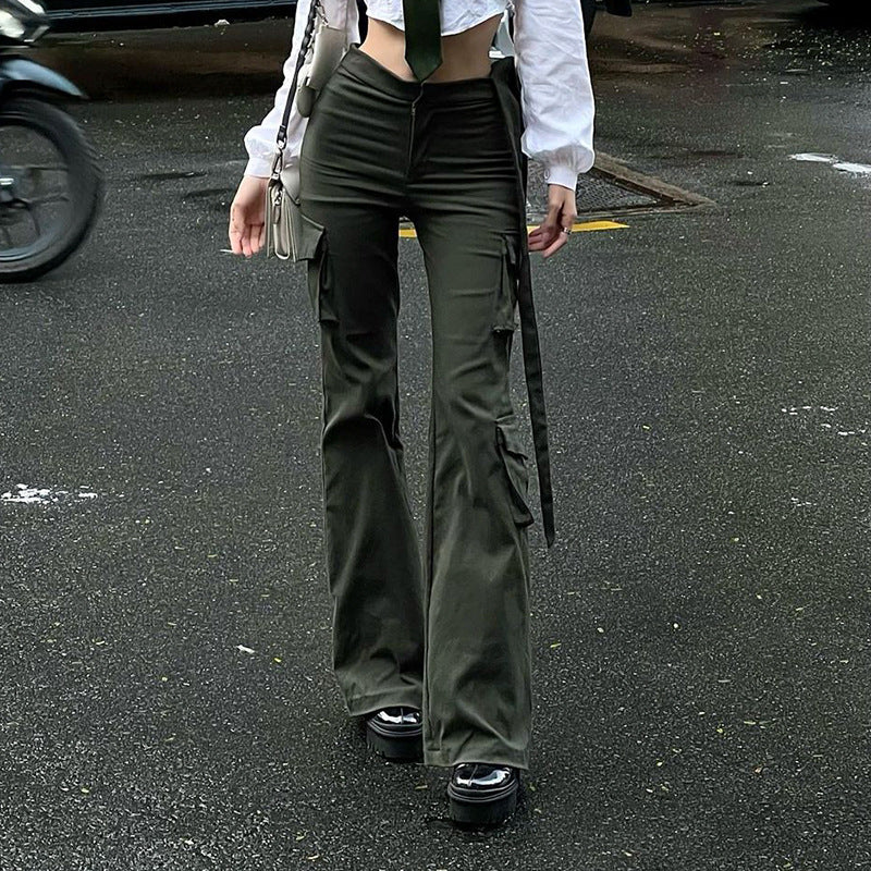Women's Fashion Solid Color Straight Loose-fitting Casual Pants