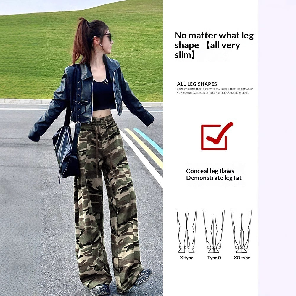 Spring Womens Military-Style Camo Cargo Pants In American