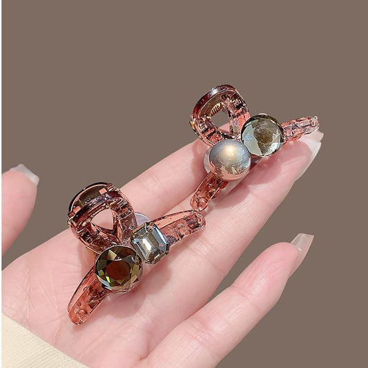 Exquisite Square Zirconia Small Claw Clip New Pearl Bangs Clip Side