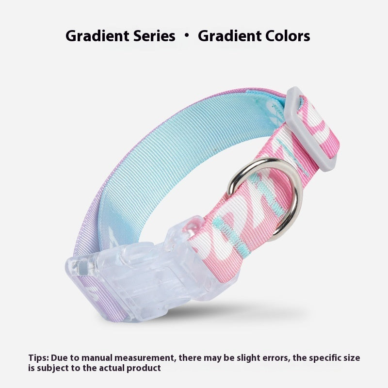 Dog Collar Cartoon Gradient Printing Adjustable