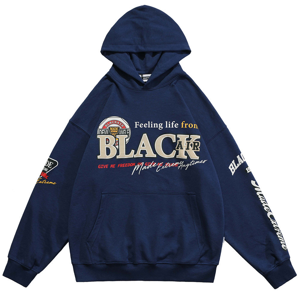 Men's Loose Long Sleeve Hooded Sweatshirt