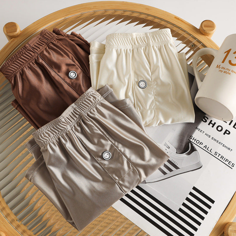 Ice Silk Men's Underwear High-end Smooth Satin Loose
