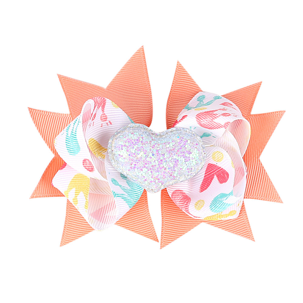 Children's Bow Hairpin Multi-layer Love Edge Clip