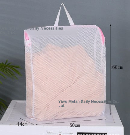 Portable laundry bag-medium-pink-polyester-1 piece