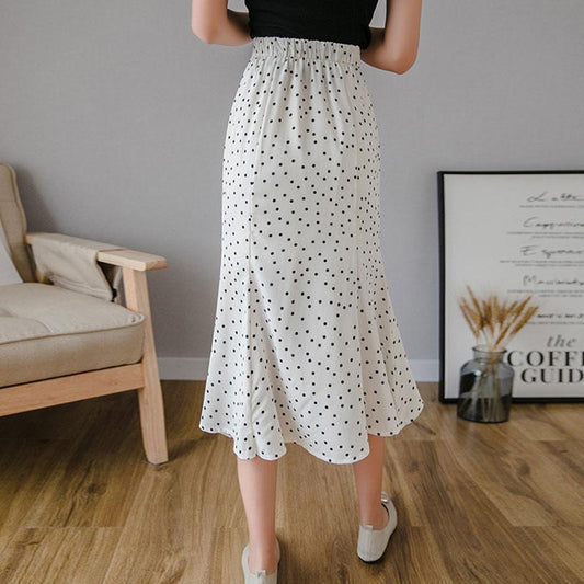Polka Dot Skirt Women's High Waist