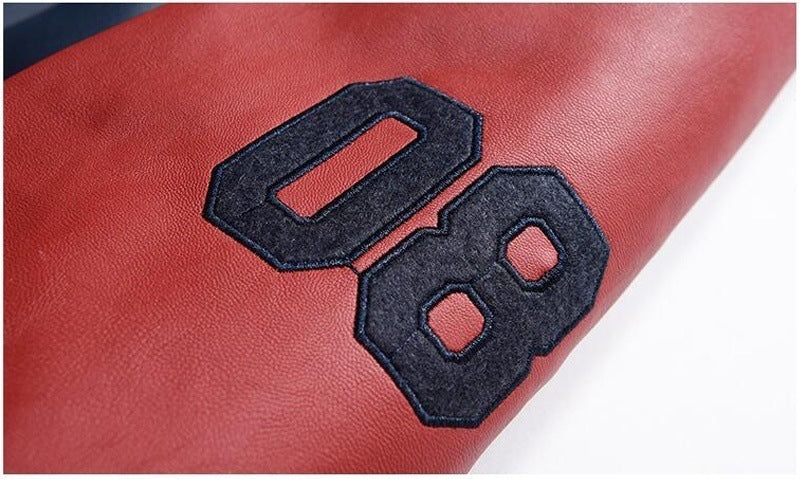 Herre Plus Fleece Cropped Læderjakke Baseballuniform
