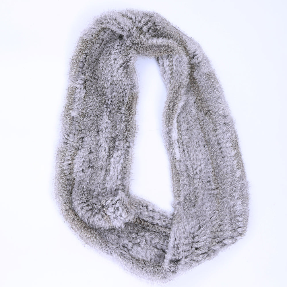 Rex Rabbit Fur Collar And Fur Woven Men's Scarf Long Thick Double-sided Warmth