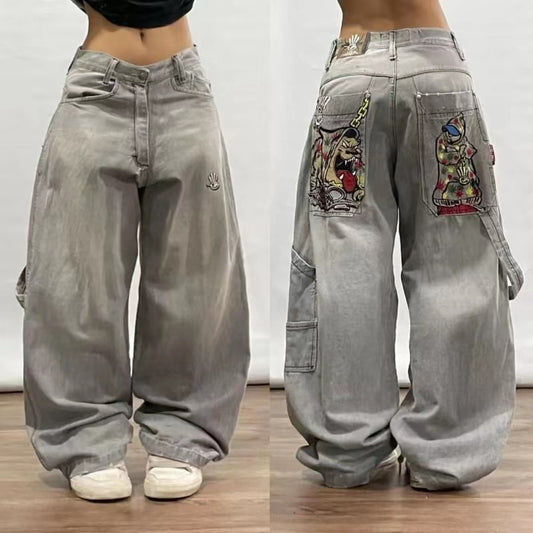 High Street Fashion Loose Wide Leg Mop Pants