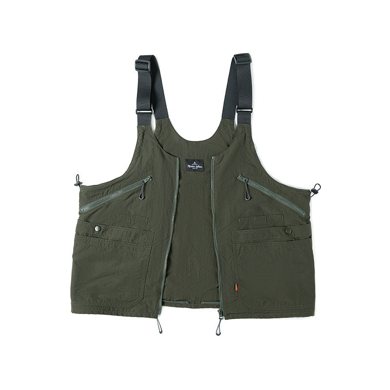 Marden Retro Multi-pocket Sleeveless Nylon Frock Vest Outdoor Functional Dual-use Shoulder Bag For Men