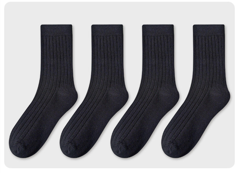 Men's Socks In Tube Pure Cotton Deodorant Solid Color