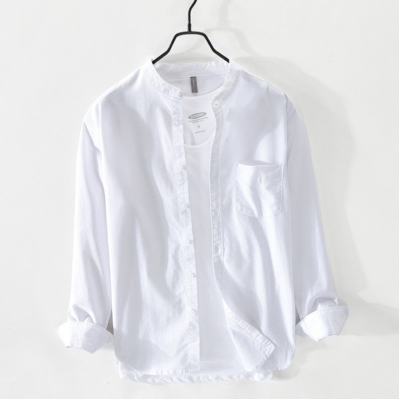Men's Small Stand Collar Casual Shirt