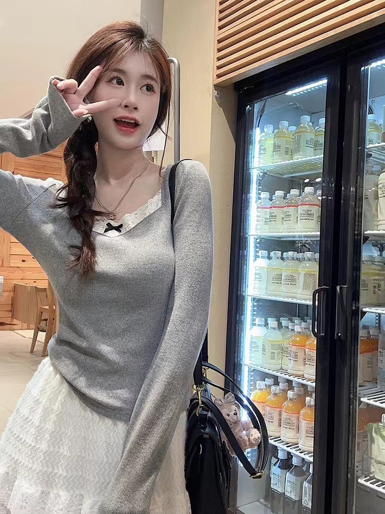 Autumn And Winter Brushed Warm Sweet Inner Bottoming Shirt Women