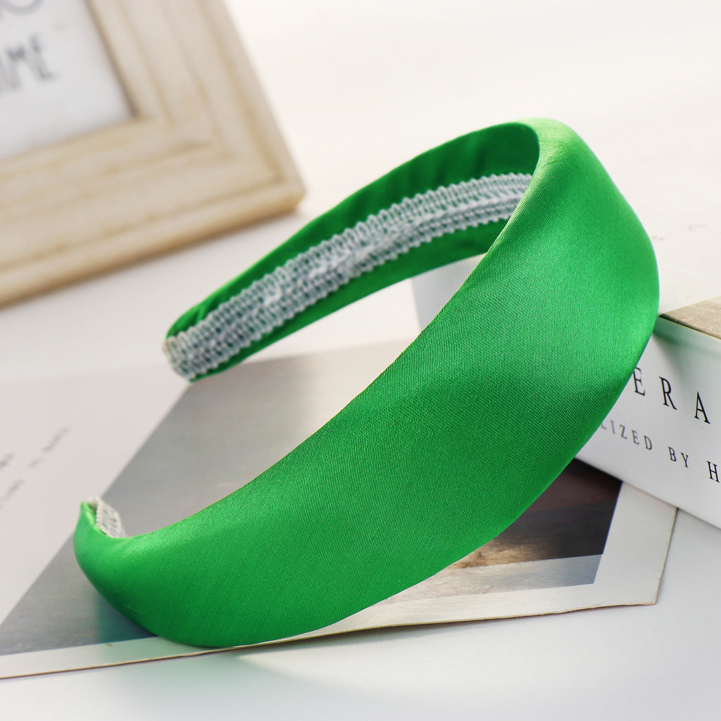 Light Board Satin Sponge Headband Multi-color Wide Edge