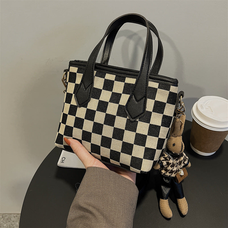 Mode Houndstooth Skuldertasker Bærbare Skakternede Håndtasker All-match Messenger Taske Dame Totes