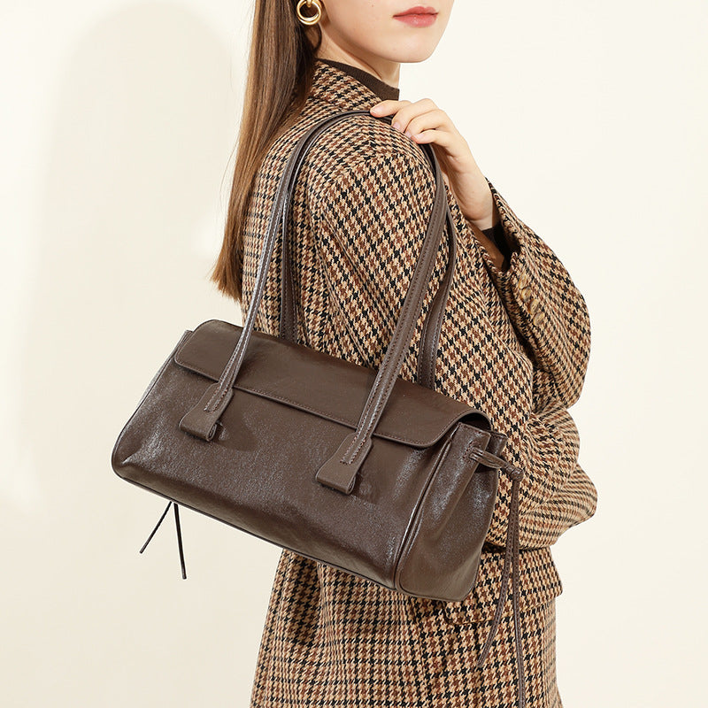 Women's Vegetable Tanned Cowhide Armpit High-end Handbag
