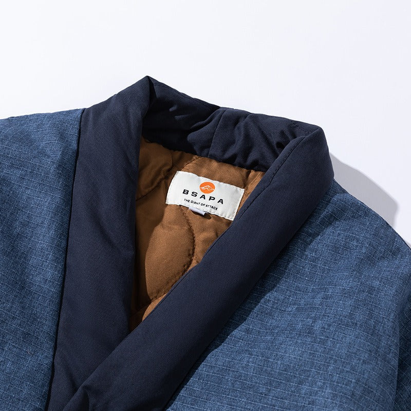 Chinese Style Retro Washed Batik V-neck Cotton-padded Coat