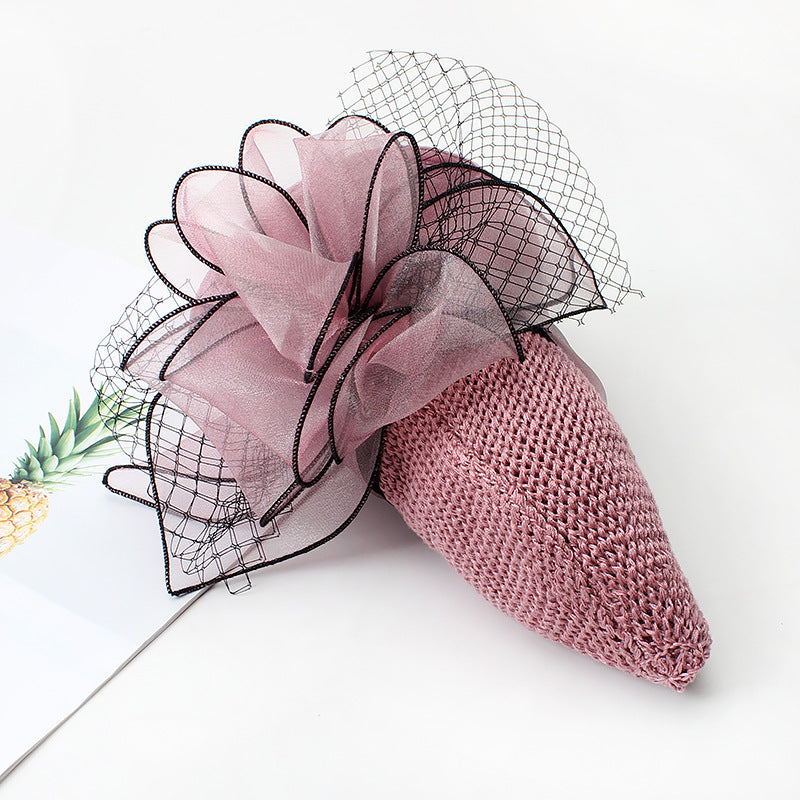 Women's Summer Sunshade Sunscreen Big Brim Knitted Hat