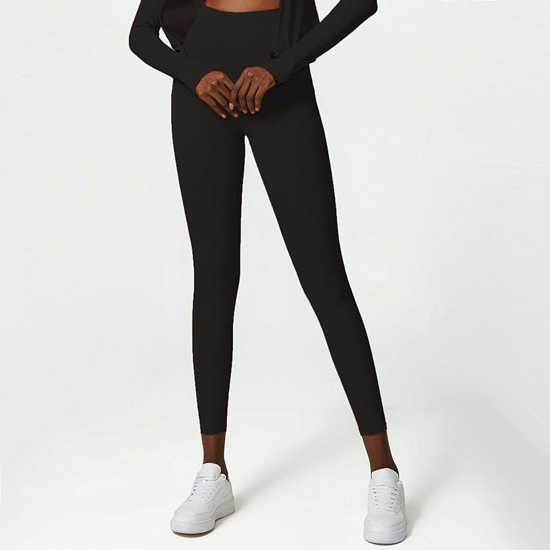 Non-marking Nude Anti-curling Sports Yoga Cropped Pants