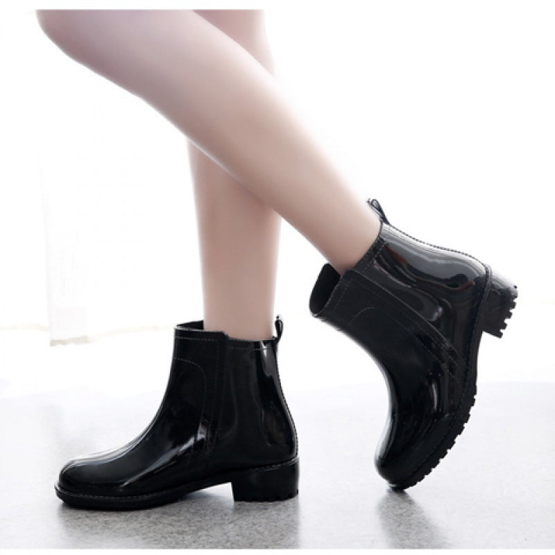 Short Tube Non-slip Adult Waterproof Shoes Women Fashion Plus Velvet