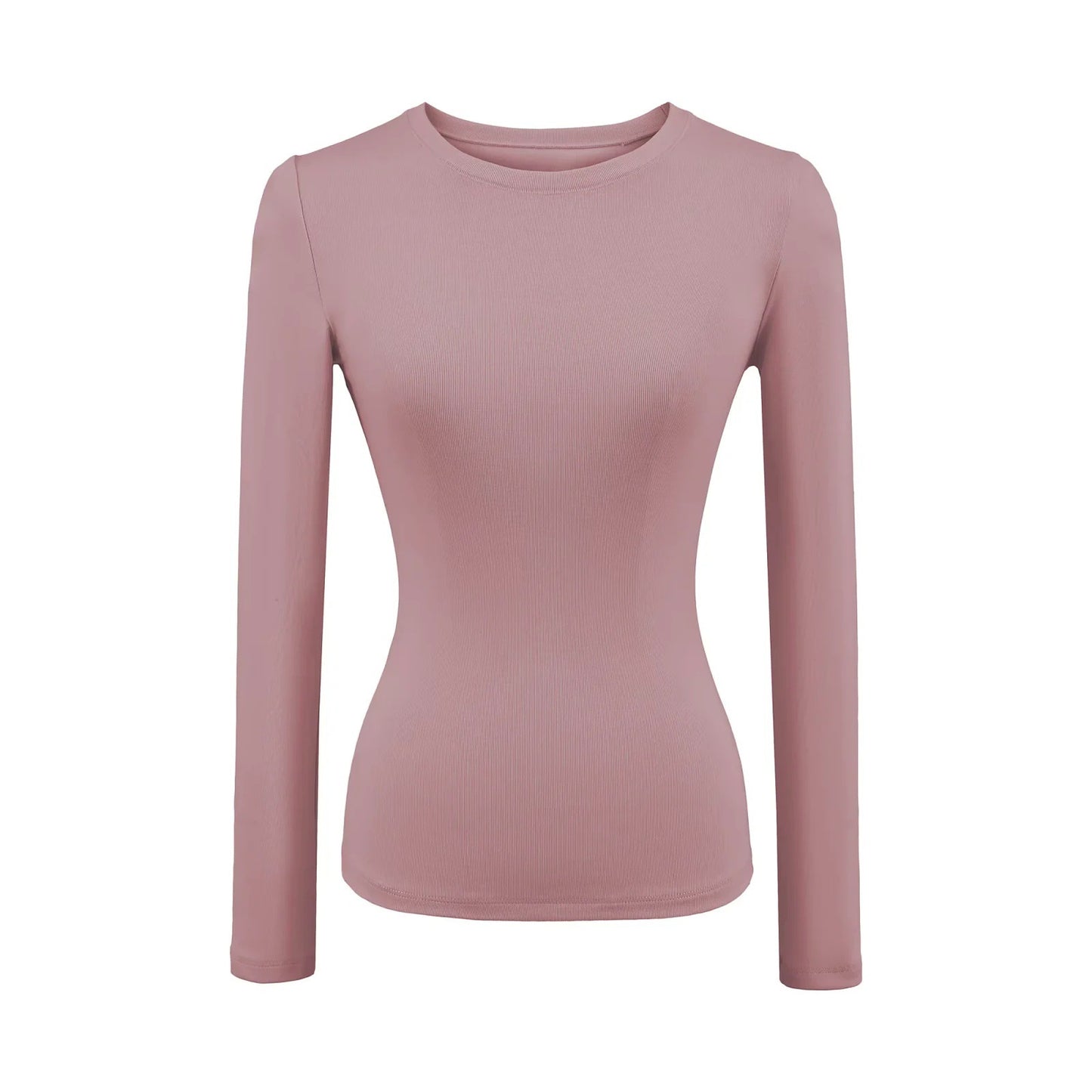 Womens Slim-fit Figure-flattering Base Top With A Round Neckline And An Hourglass Waist