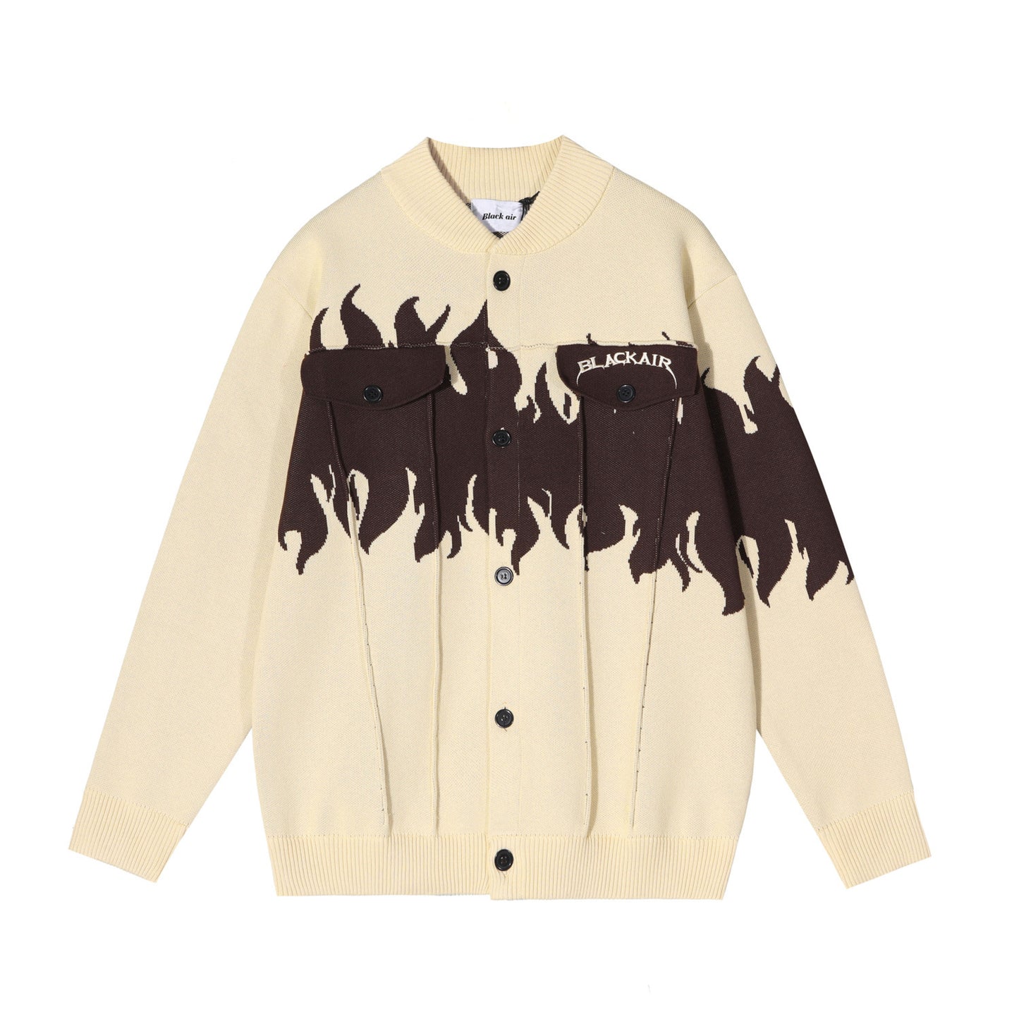 Street Retro Flame Color Matching Guochao Sweater