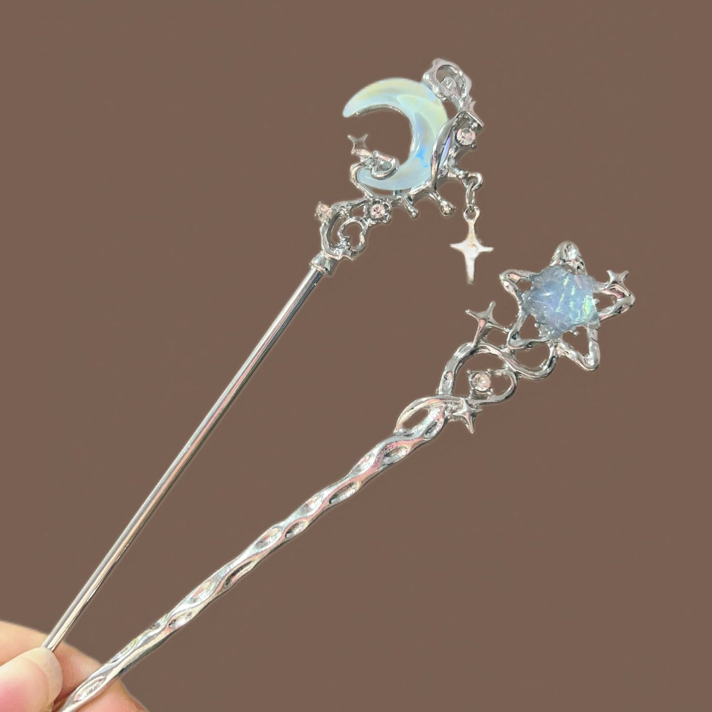 Chinese Style Cool Ice Crystal Moonstone Hairpin