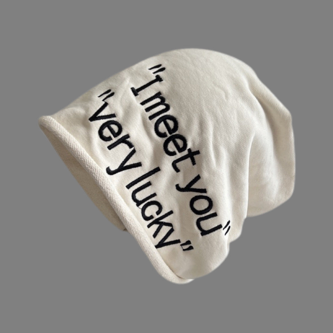 Large Letter Curling Pile Heap Cap