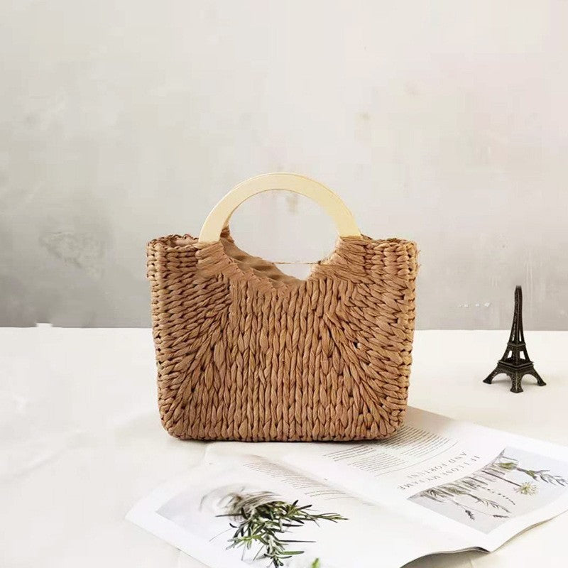 Pastoral Style Woven Retro Portable Straw Bag