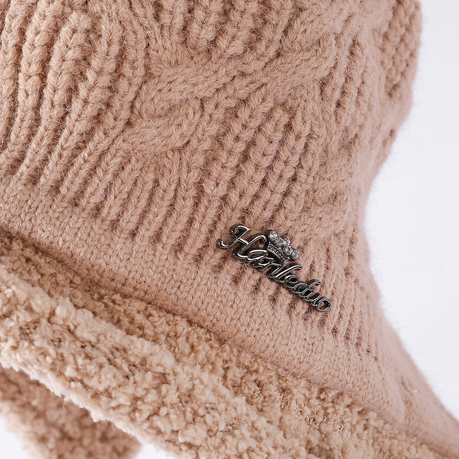 Ladies Autumn And Winter New Style Stitching Lamb Wool Hat