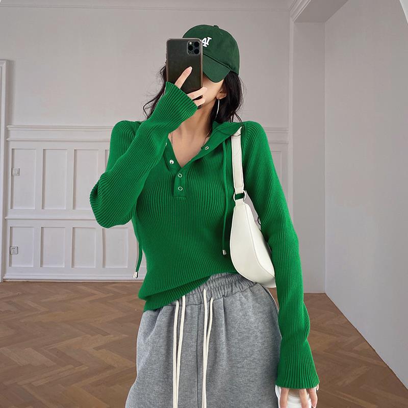 Women's Outer Wear Slim Pullover Hooded Sweater