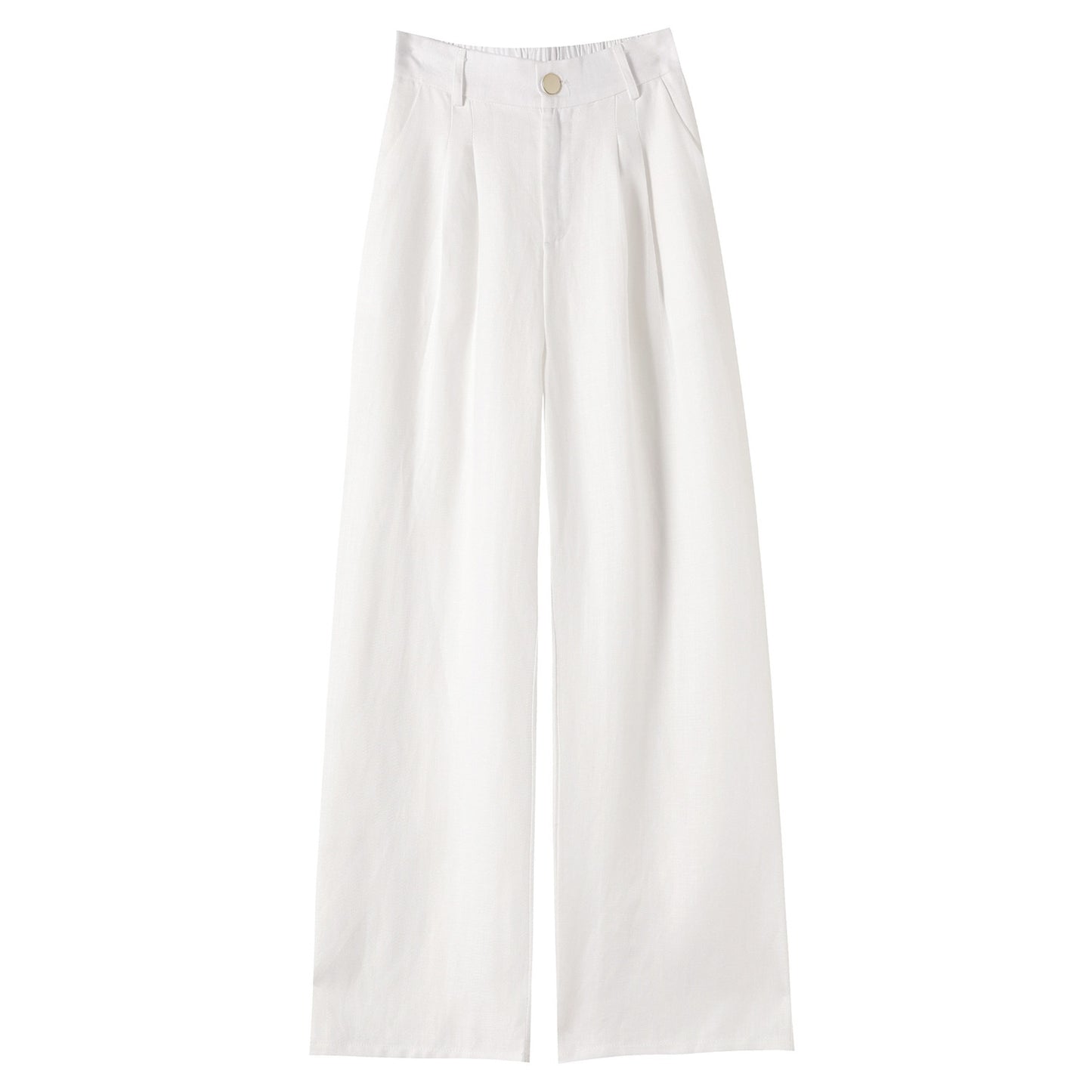 Linen Wide-leg Pants Ice Silk High Waist Straight Casual Pants