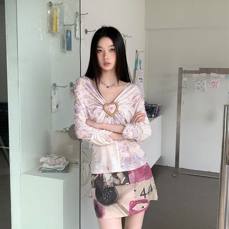 Floral Patchwork Loose Top Women