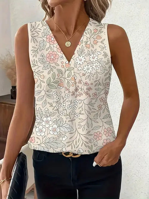 Women's Versatile Minimalist Printed Vest