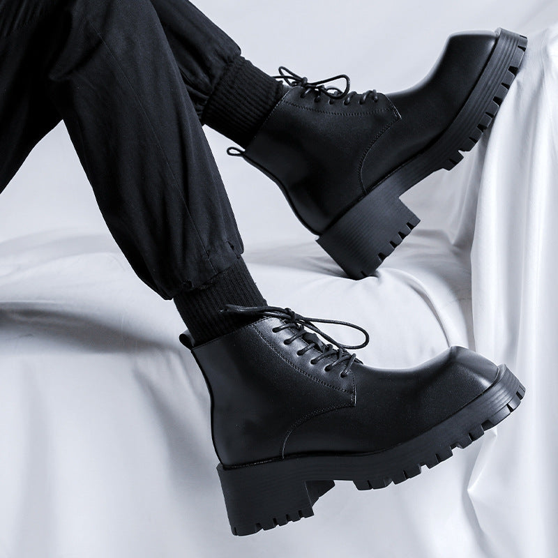 Men's British-style Thick-Soled Formal Shoes Rhino-Horn Derby Style