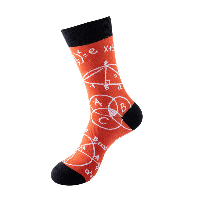 Niche Trendy Mid Tube Socks Couple Geometric