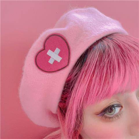 Love Cross Embroidery Beret Soft Girl