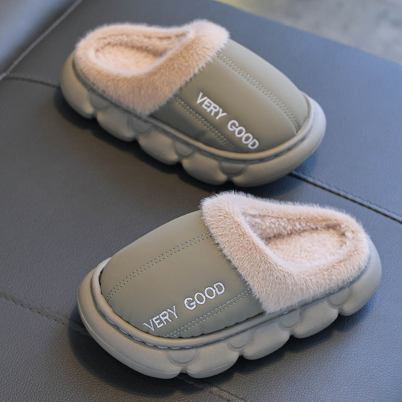 Winter Anti-slip Waterproof Cotton Slippers For Children