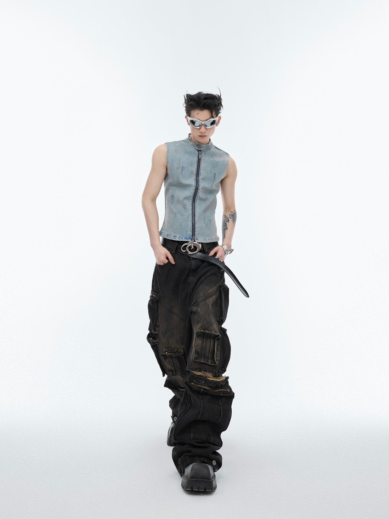 Retro Do The Old Cowboy Vest Slim Fit Sleeveless Top