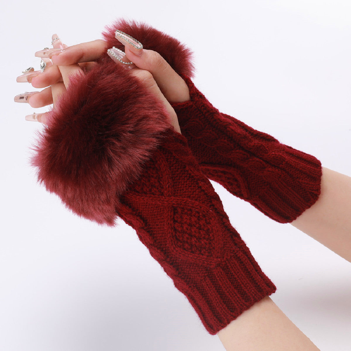 Women's Woolen Gloves In Autumn And Winter In Europe And America