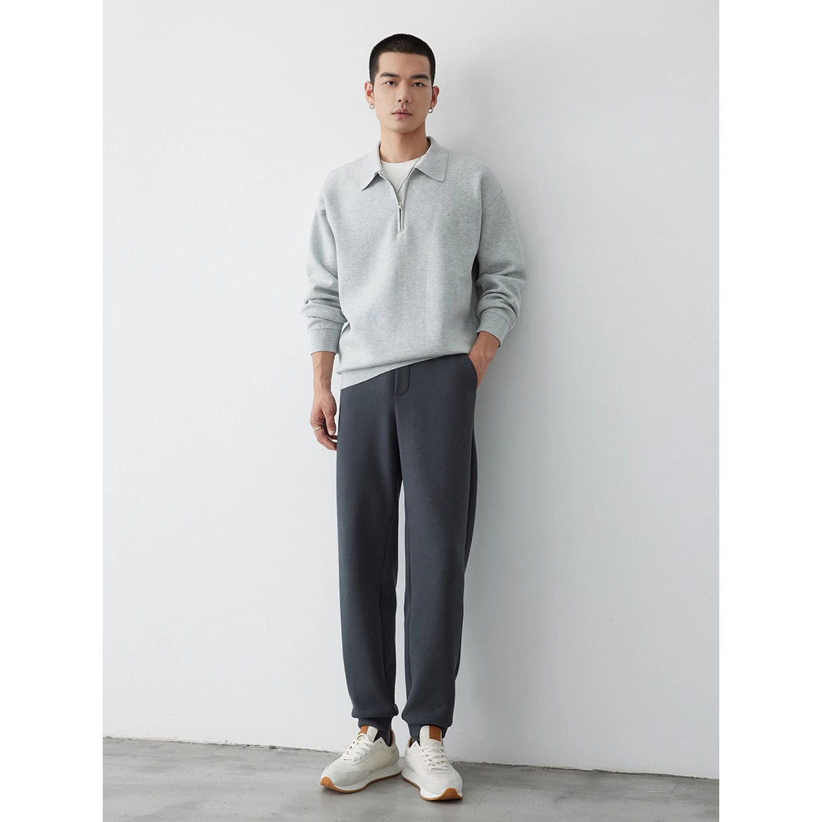 Korean Style Niche Casual Polo Collar Knitwear Sweater For Men