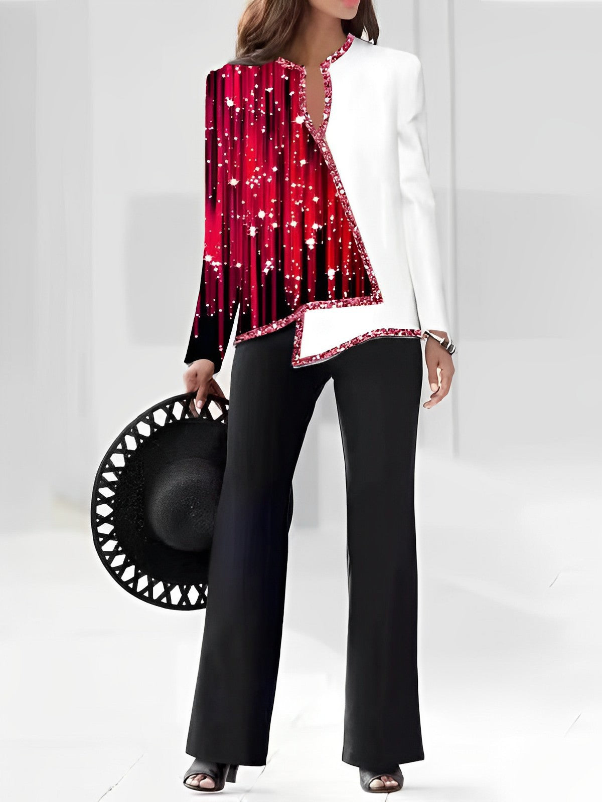 Women's Fashion 3D Digital Printing Shirt And Trousers Suit