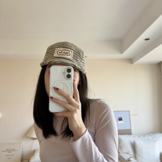 American-style Vintage Striped Patch Baseball Cap