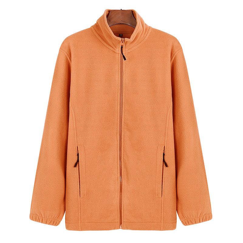 Winter Sports Zipper Polar Fleece Loose Sweater Coat