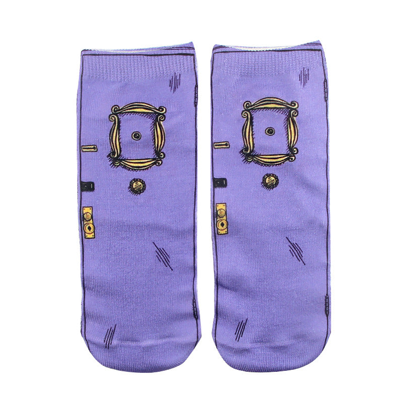 Socks Breathable And Sweat-absorbing Anti-odour Jane Creative Cartoon
