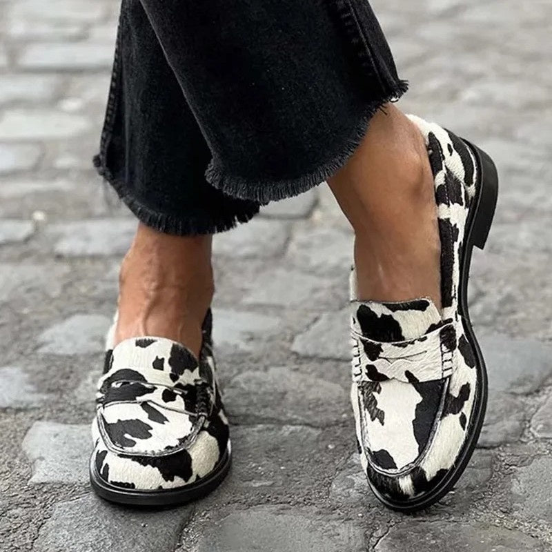 Kvinders Forårs- og Efterårsrunde Tå Lave Mund Købmønster Plus Size Casual Pumps