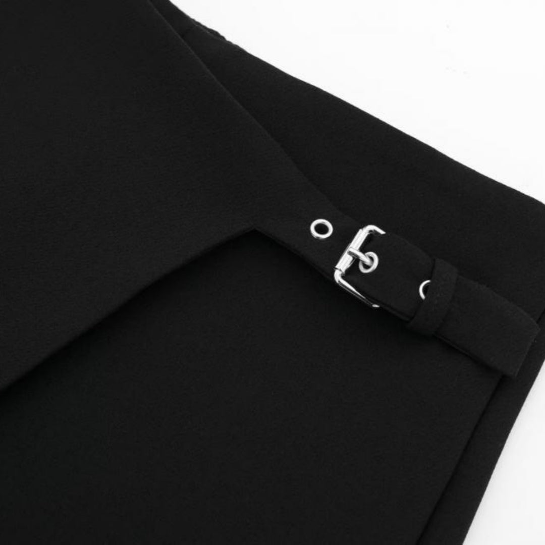 French-style Asymmetrical High-waisted Casual Shorts
