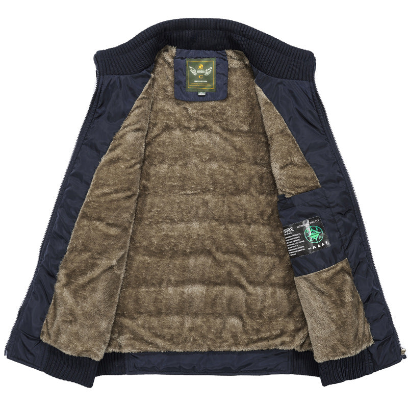 Men's Fleece-lined Thickened Casual Stand Collar Pocket Vest