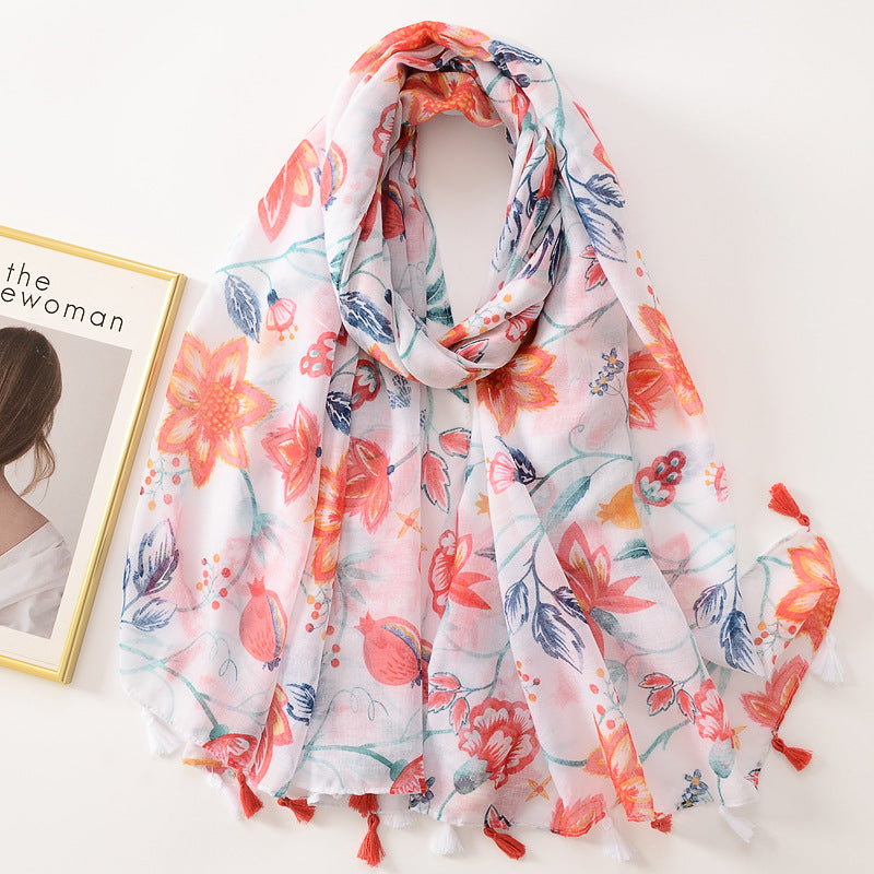 Rendering Ink Painting Butterfly Printed Sunscreen Shawl